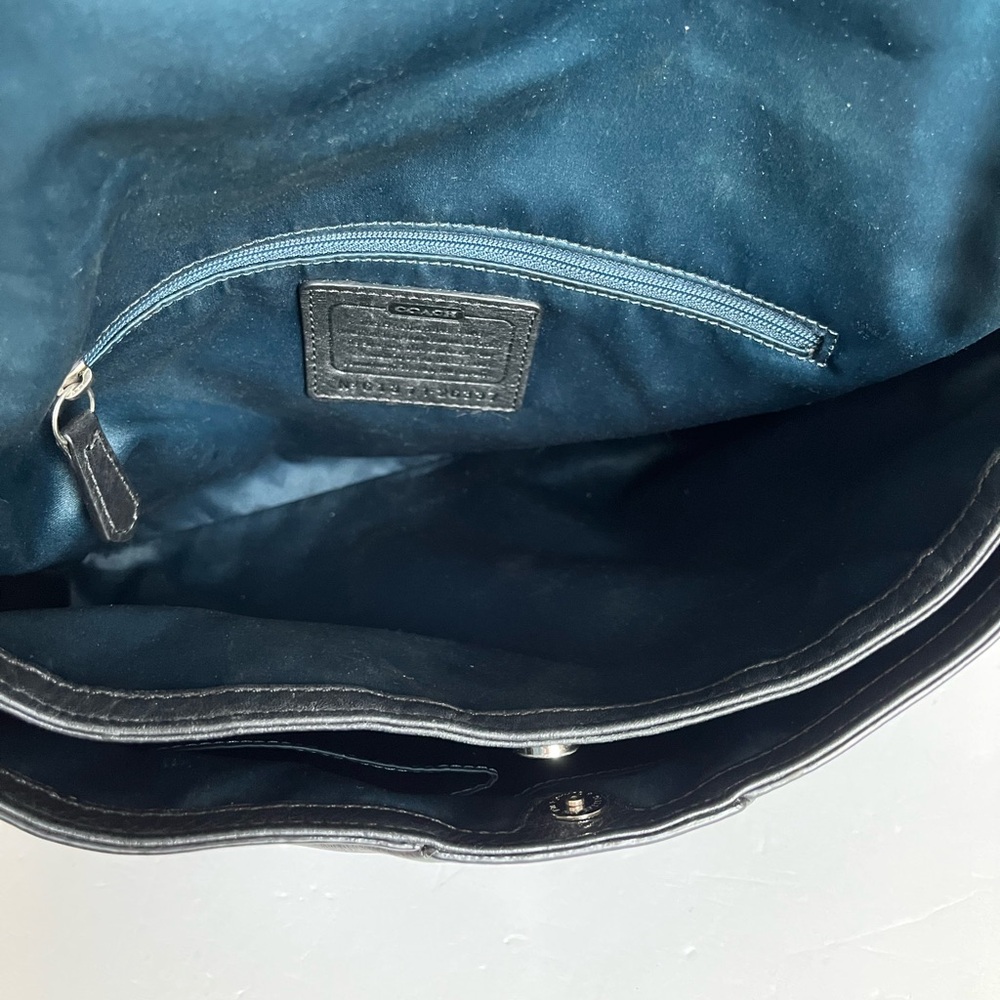 Coach Madison Glitter Python Flap Leather Shoulde… - image 6